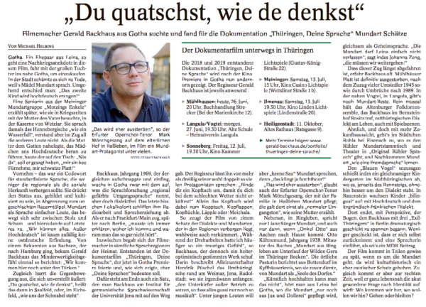 Du quatscht wie de denkst